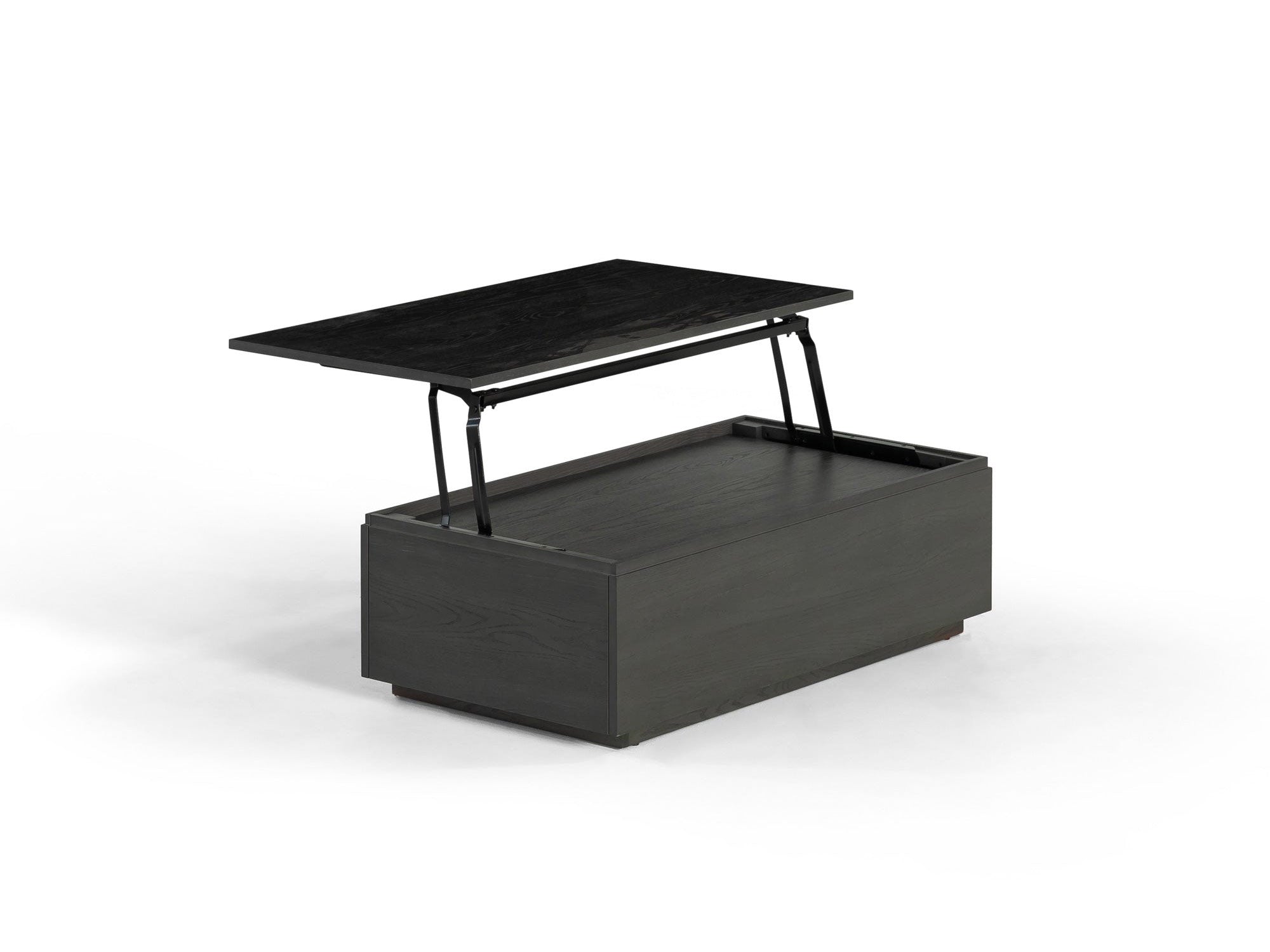 Table basse relevable et extensible en bois, avec rangement, hickory fumé — vue 7