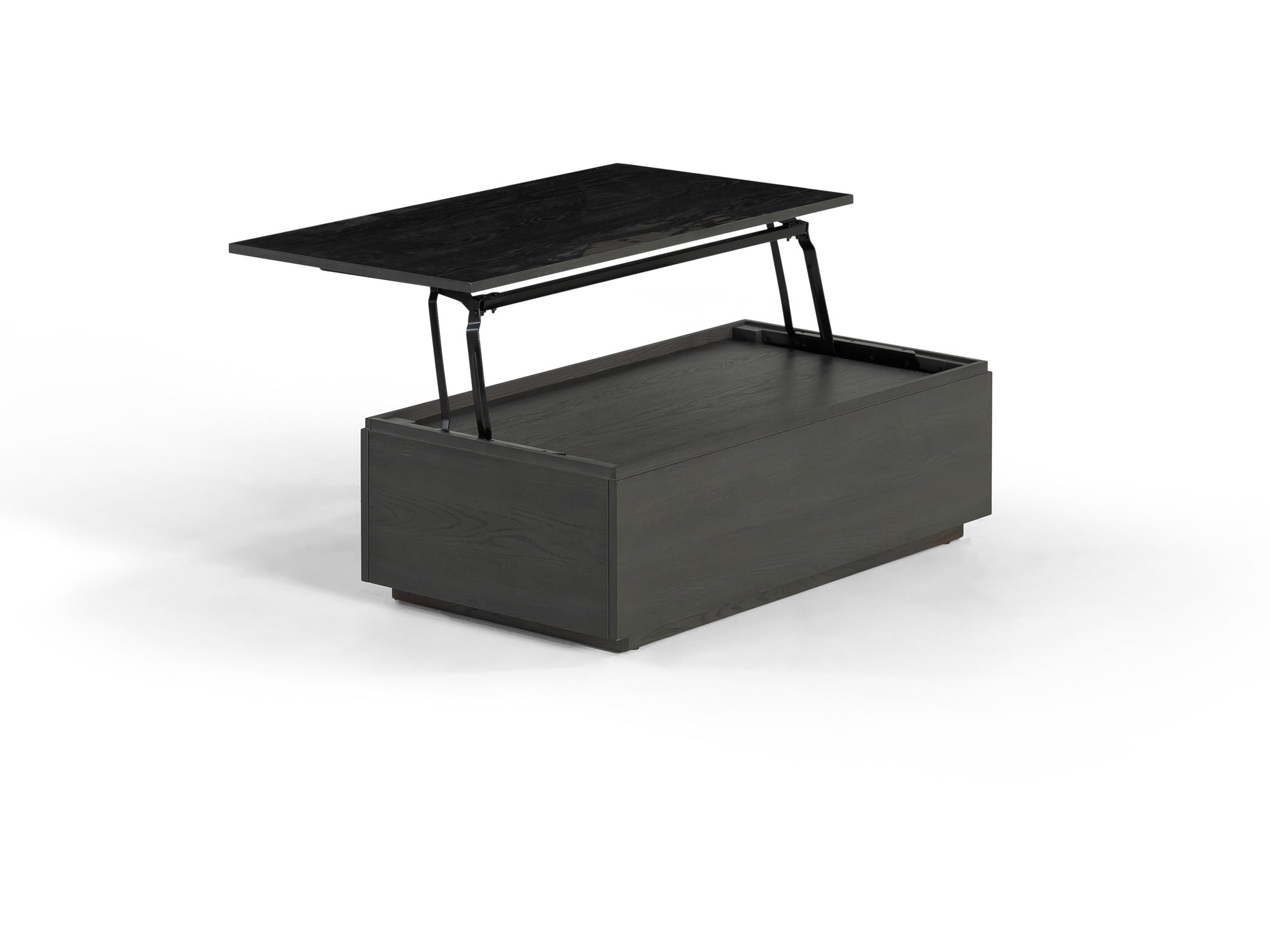 Table basse relevable et extensible en bois, avec rangement, hickory fumé — vue 5