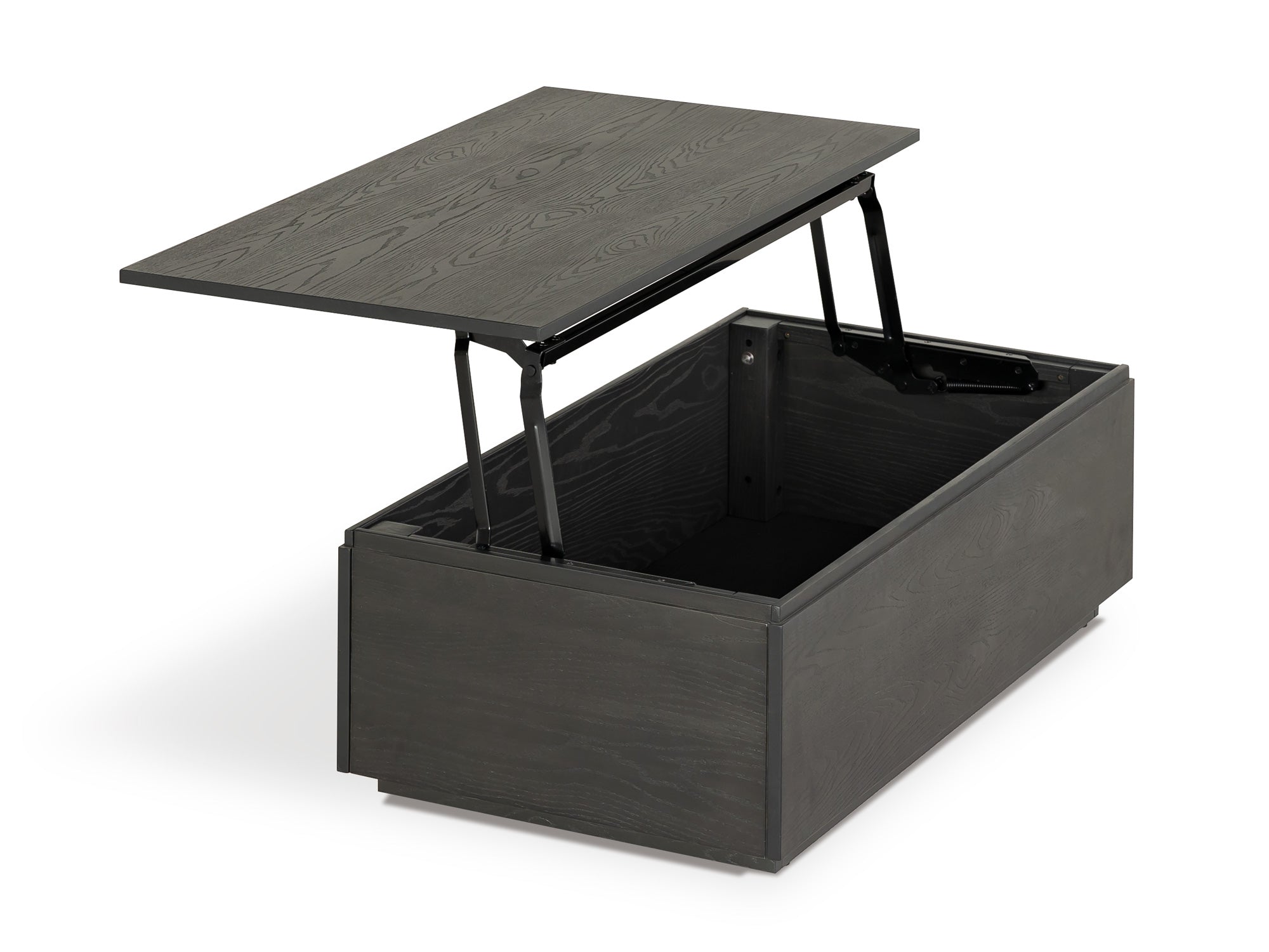 Table basse relevable et extensible en bois, avec rangement, hickory fumé — vue 9