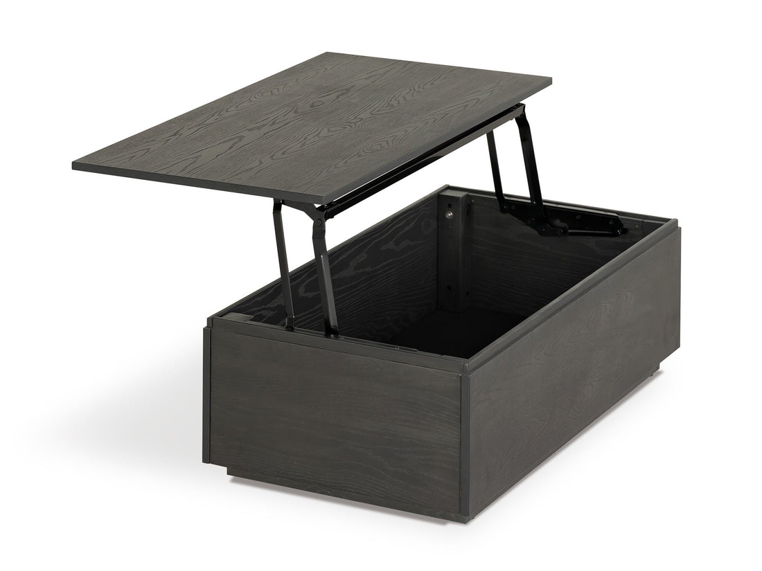 Table basse relevable et extensible en bois, avec rangement, hickory fumé — vue 9