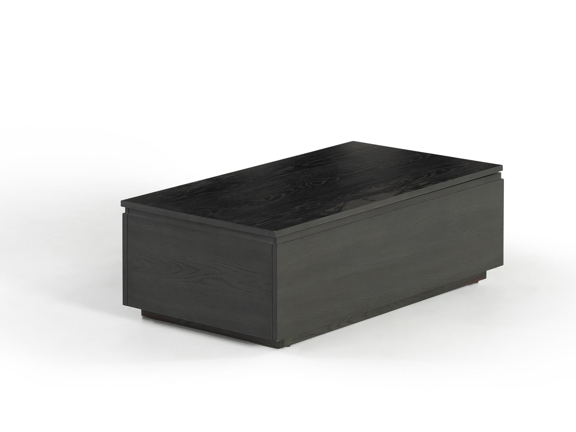 Table basse relevable et extensible en bois, avec rangement, hickory fumé — vue 1