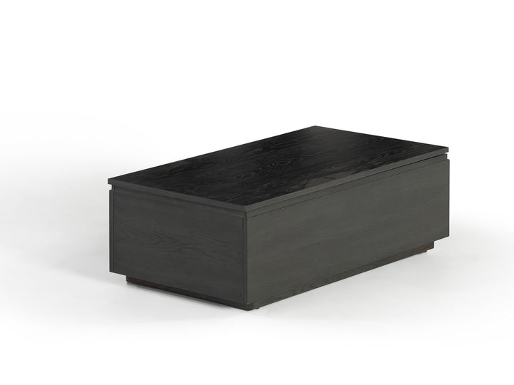 Table basse relevable et extensible en bois, avec rangement, hickory fumé — vue 1