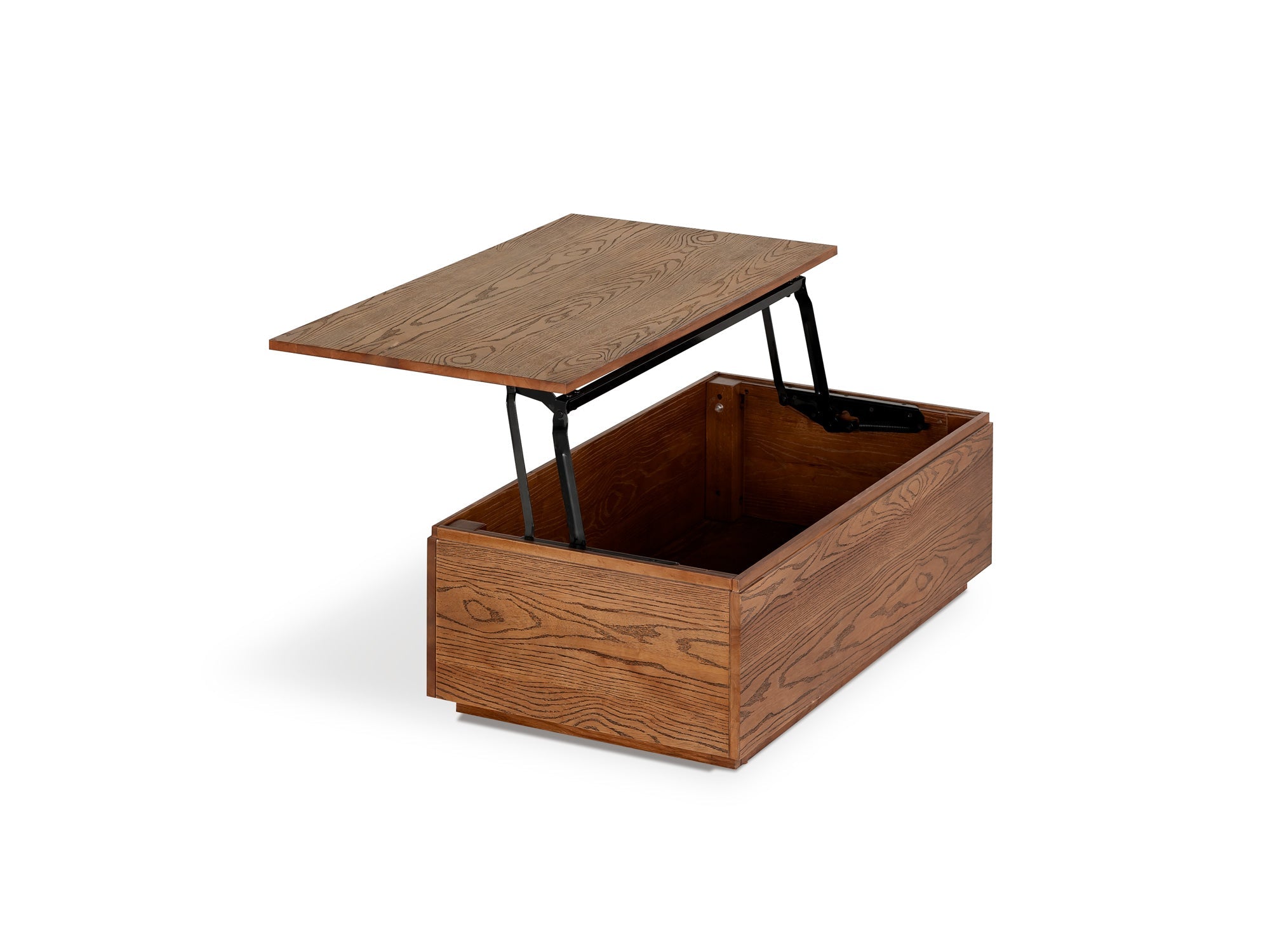 Table basse relevable et extensible en bois, avec rangement, noyer américain — vue 2