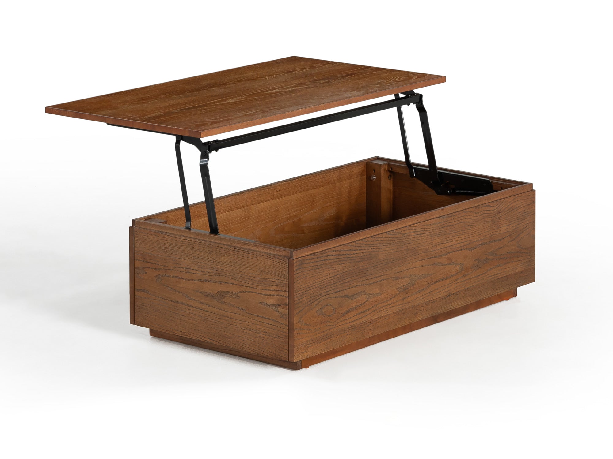 Table basse relevable et extensible en bois, avec rangement, noyer américain — vue 7