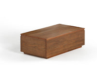 Table basse relevable et extensible en bois, avec rangement, noyer américain — vue 1