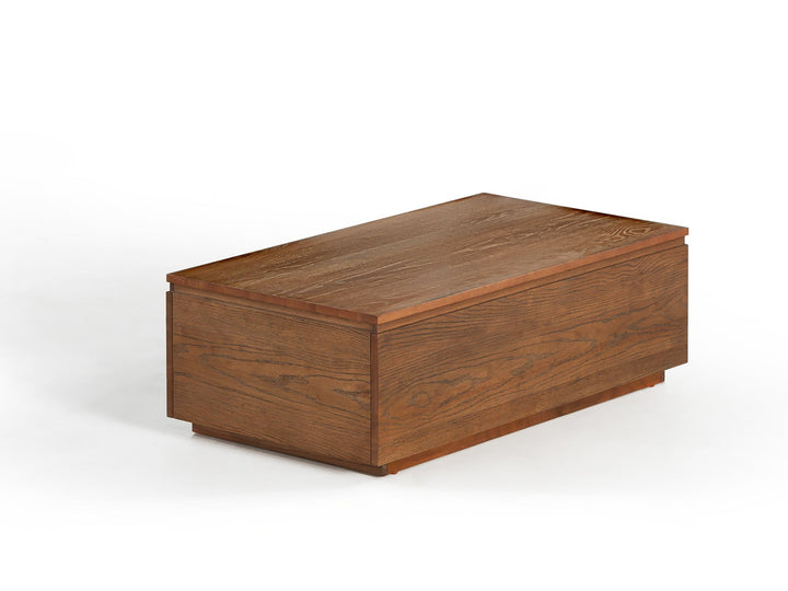 Table basse relevable et extensible en bois, avec rangement, noyer américain — vue 1