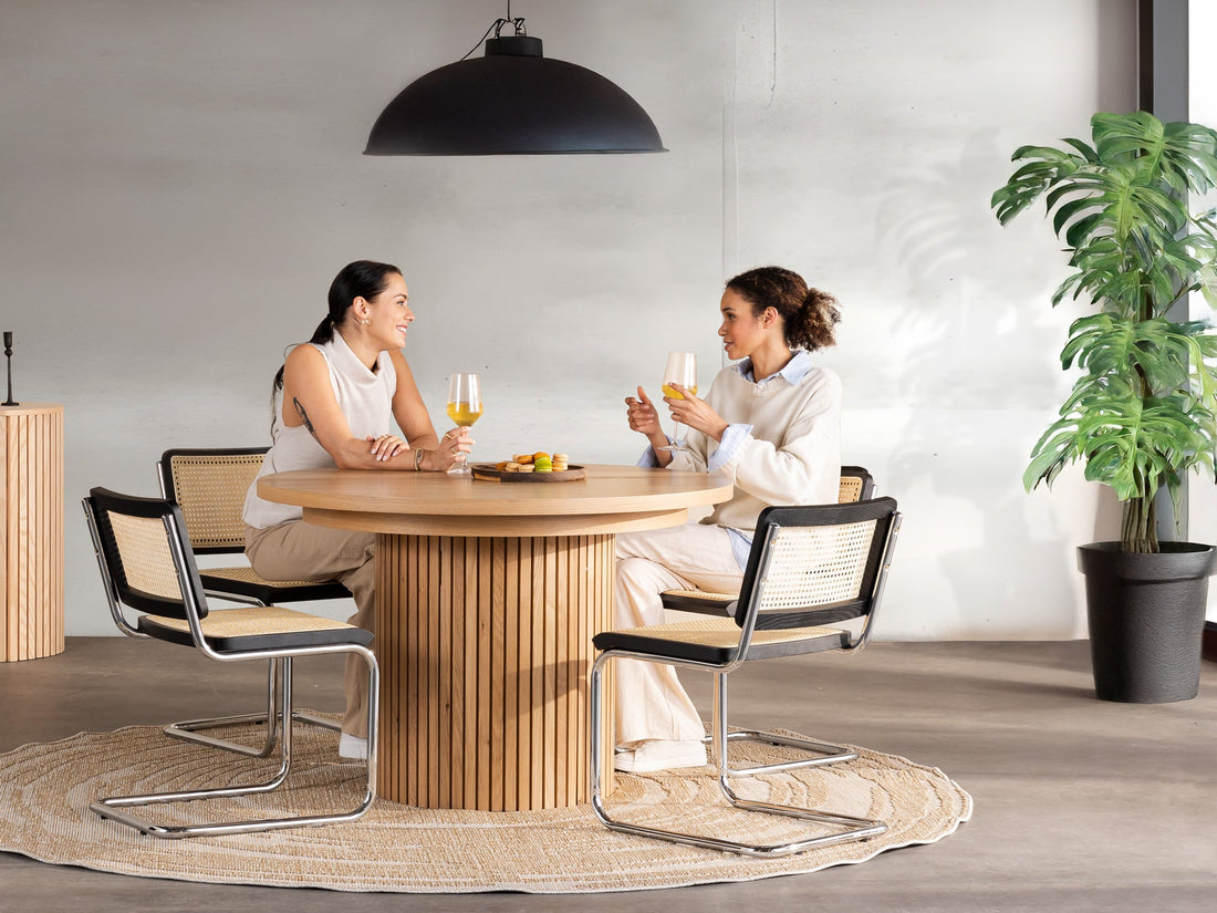 Table ronde extensible en bois, ovale jusqu’à 10 personnes, chêne scandinave — vue 10