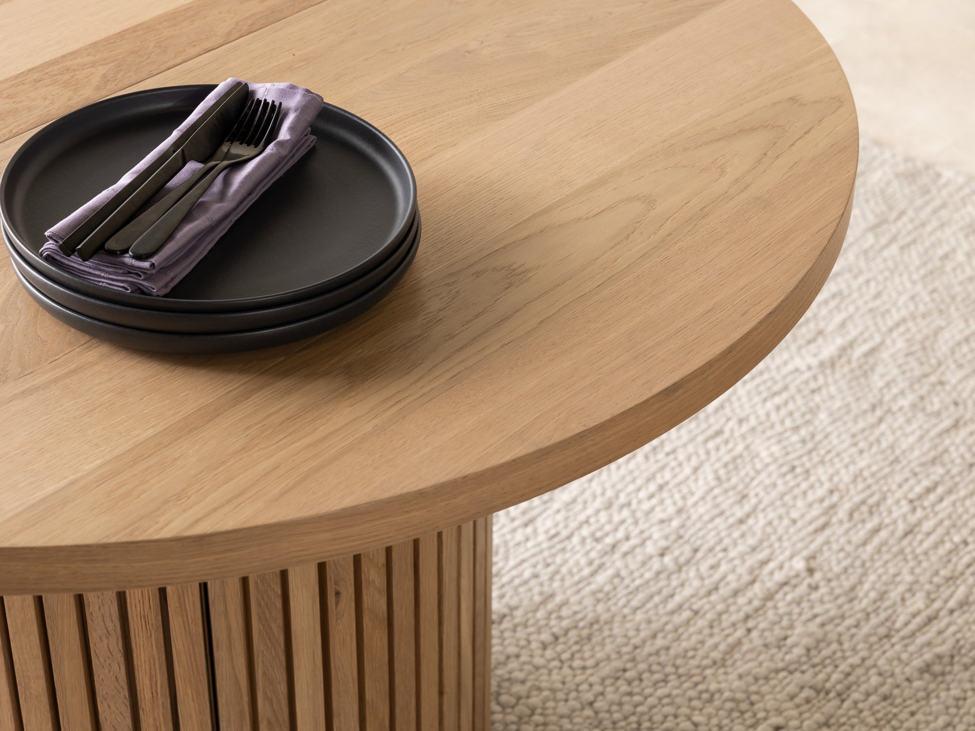 Table ronde extensible en bois, ovale jusqu’à 10 personnes, chêne scandinave — vue 16