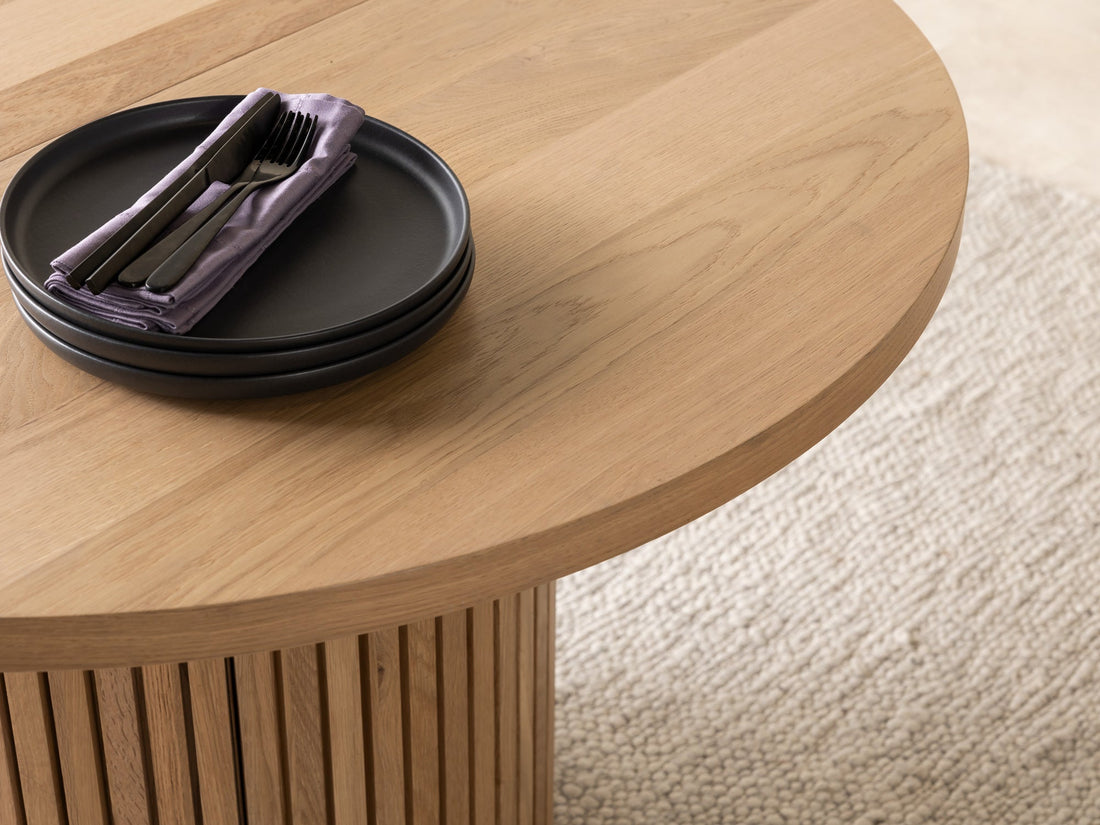 Table ronde extensible en bois, ovale jusqu’à 10 personnes, chêne scandinave — vue 16