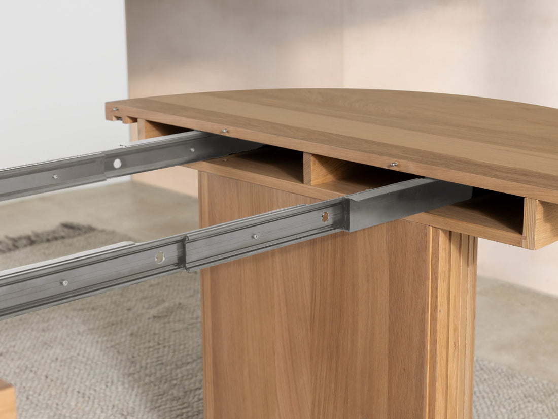 Table ronde extensible en bois, ovale jusqu’à 10 personnes, chêne scandinave — vue 17