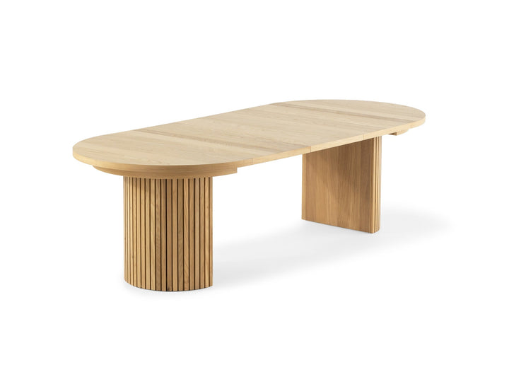 Table ronde extensible en bois, ovale jusqu’à 10 personnes, chêne scandinave — vue 1