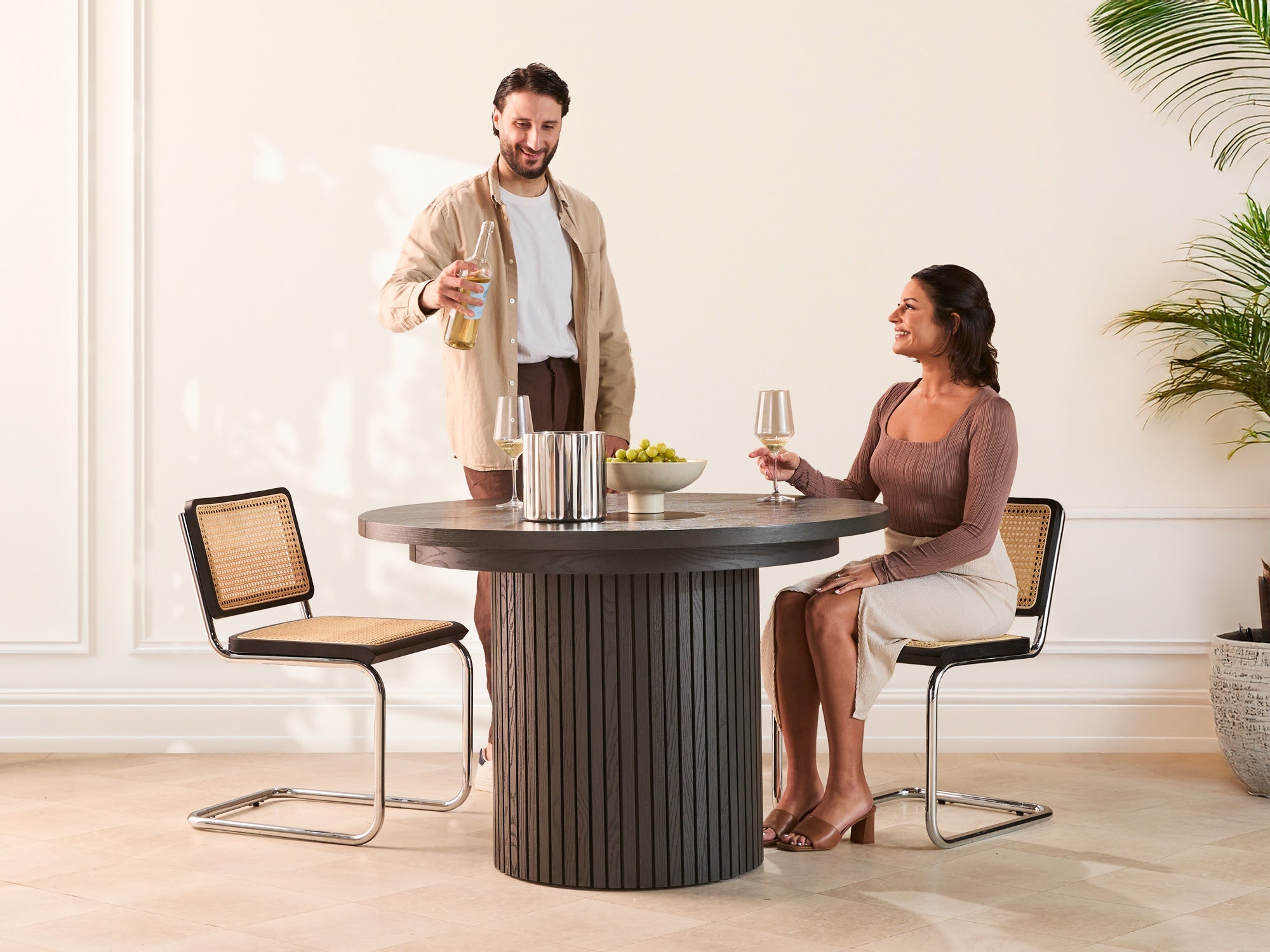 Table ronde extensible en bois, ovale jusqu’à 10 personnes, hickory fumé — vue 11