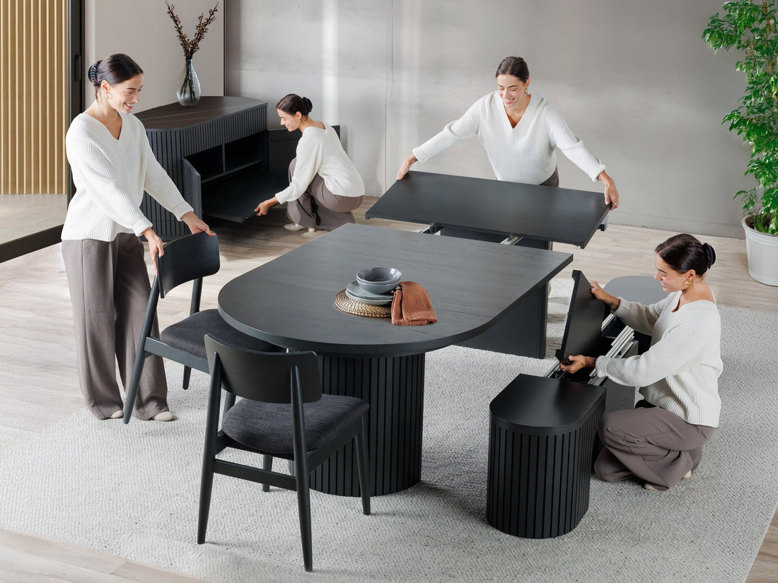 Table ronde extensible en bois, ovale jusqu’à 10 personnes, hickory fumé — vue 13