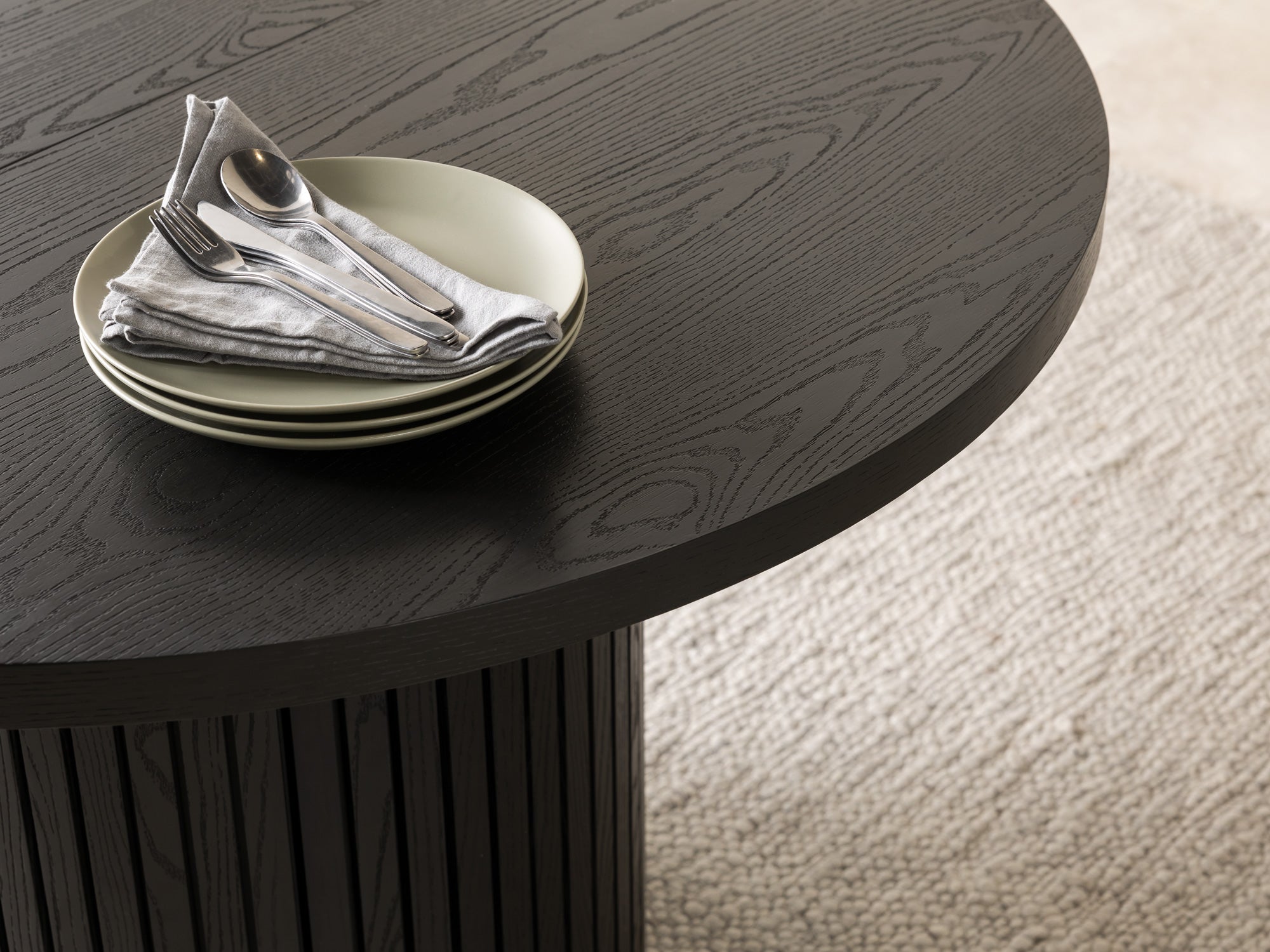Table ronde extensible en bois, ovale jusqu’à 10 personnes, hickory fumé — vue 17