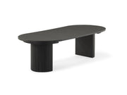 Table ronde extensible en bois, ovale jusqu’à 10 personnes, hickory fumé