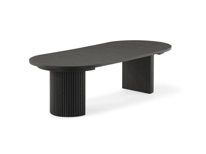 Table ronde extensible en bois, ovale jusqu’à 10 personnes, hickory fumé — vue 1