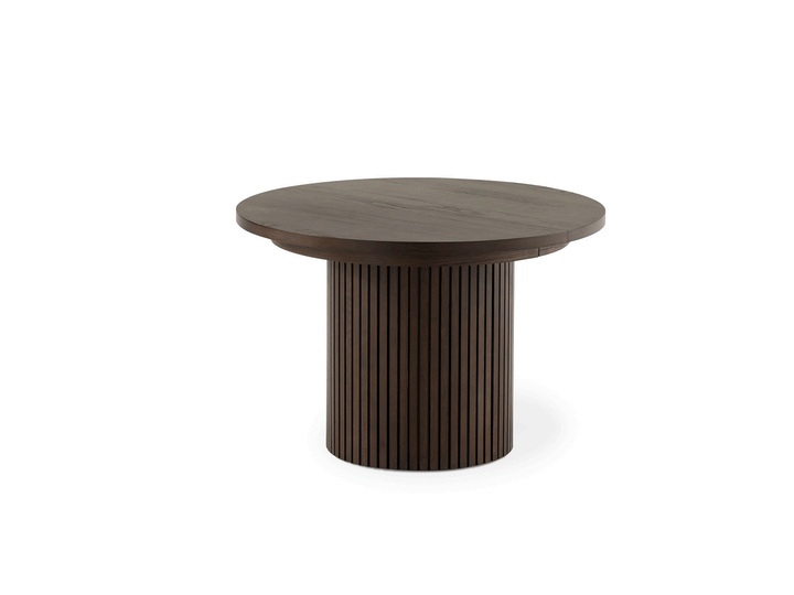 Table ronde extensible en bois, ovale jusqu’à 10 personnes, noyer brun — vue 2