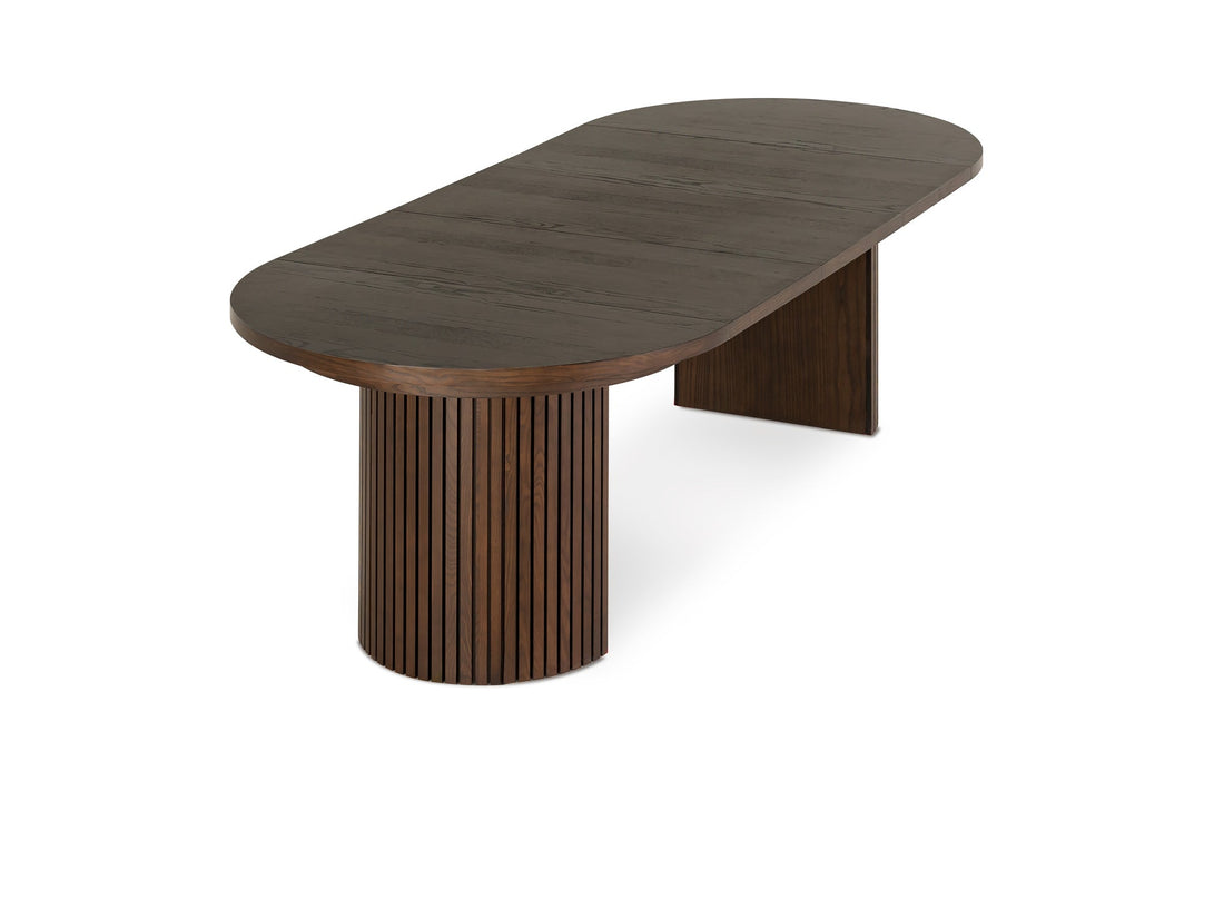 Table ronde extensible en bois, ovale jusqu’à 10 personnes, noyer brun — vue 4