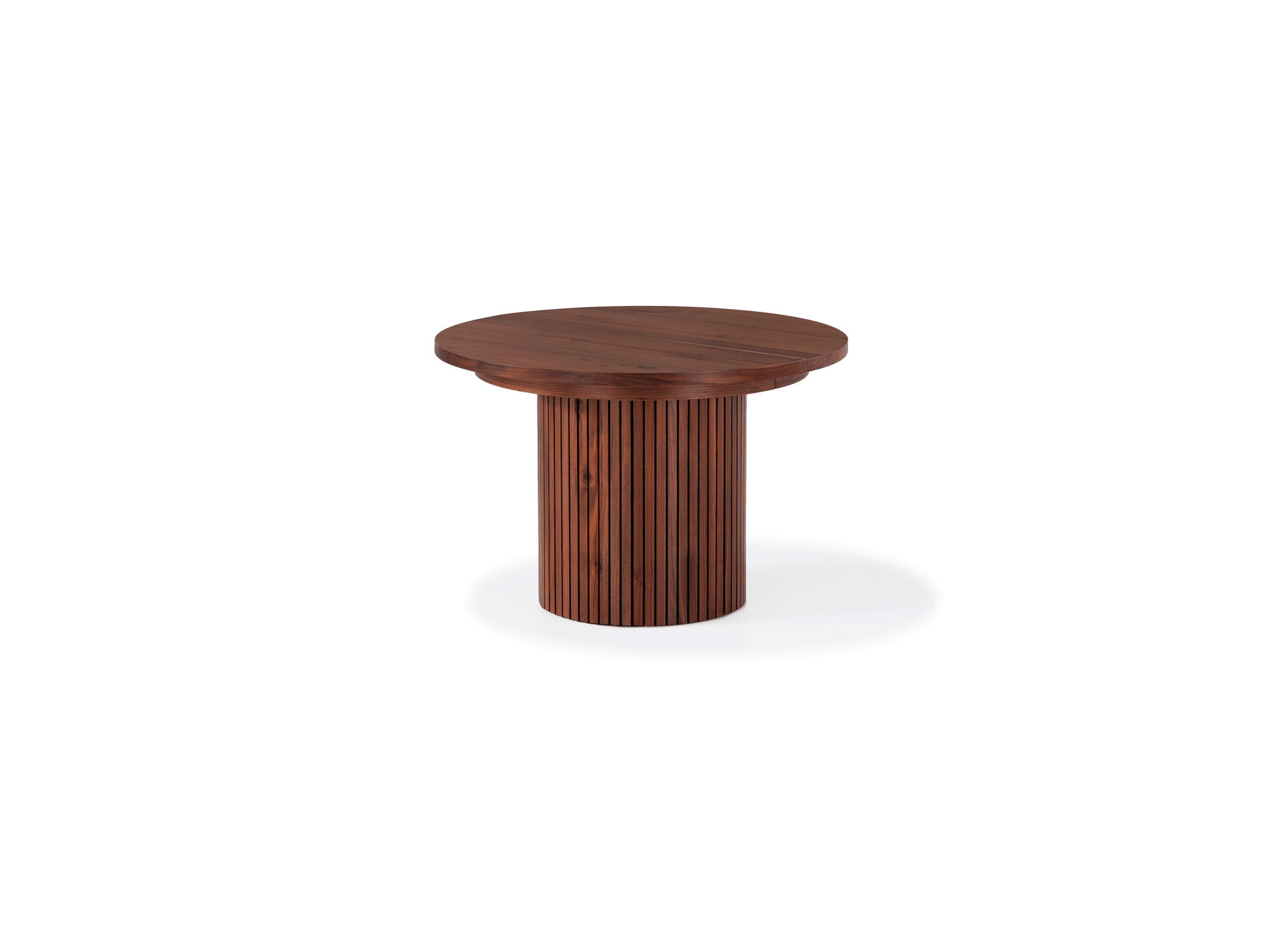 Table ronde extensible en bois, ovale jusqu’à 10 personnes, noyer brun — vue 3