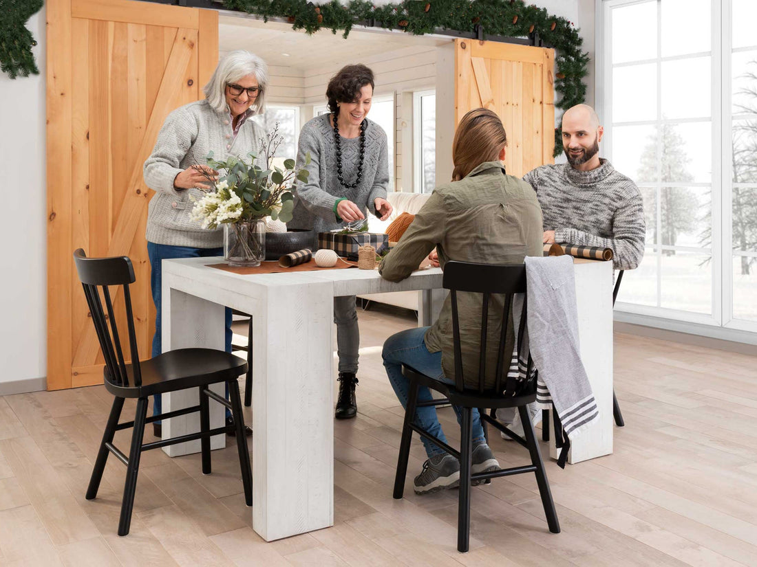 Table extensible en bois, de 4 à 12 personnes, bouleau canadien — vue 11
