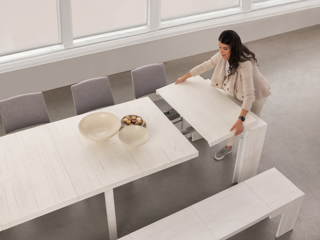 Table extensible en bois, de 4 à 12 personnes, bouleau canadien — vue 14