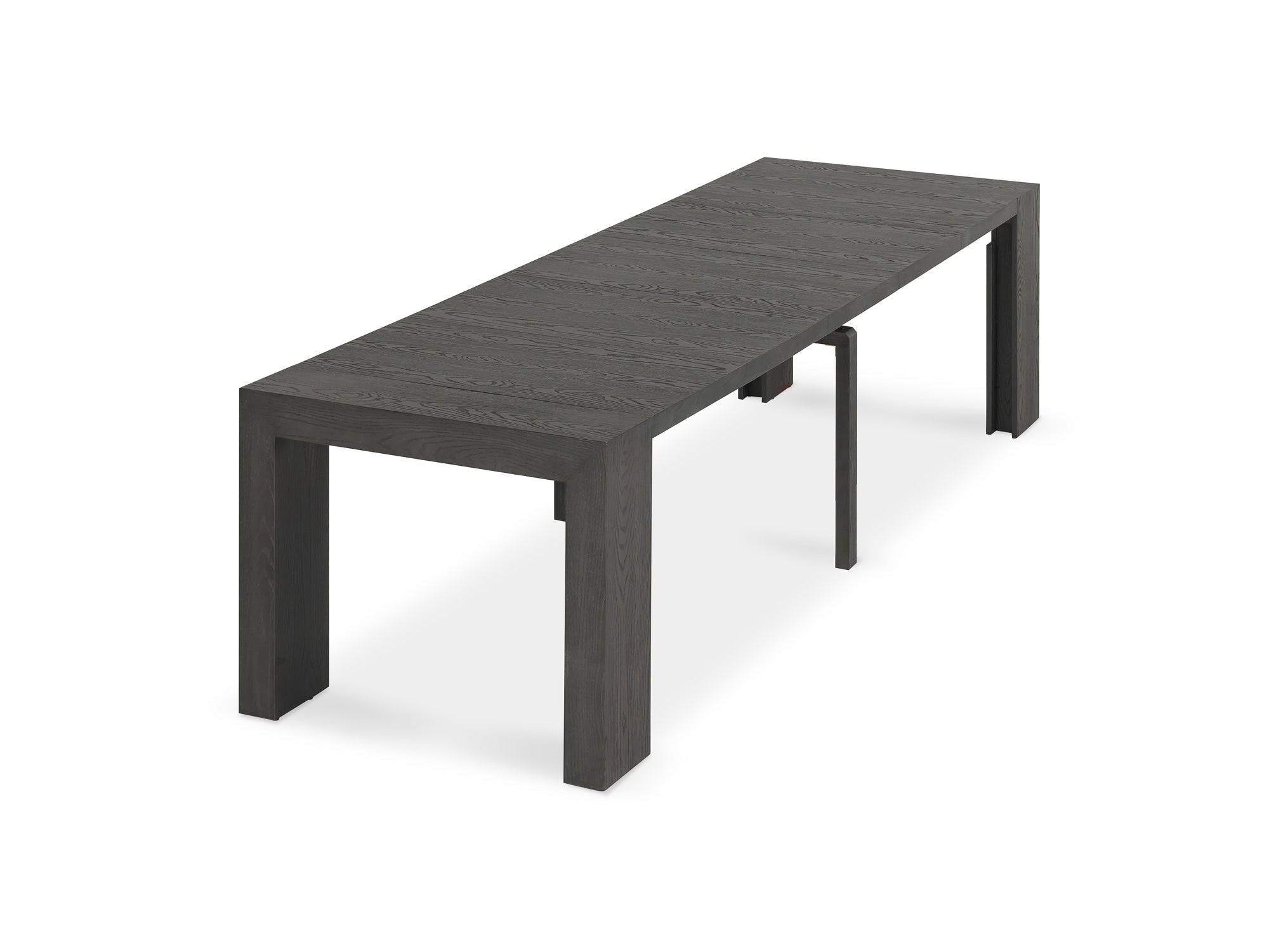 Table extensible en bois, de 4 à 12 personnes, hickory fumé — vue 6