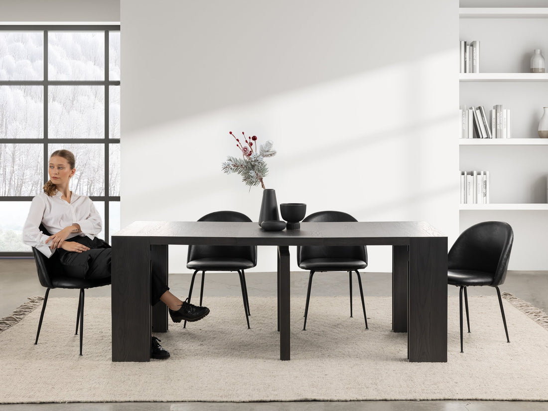 Table extensible en bois, de 4 à 12 personnes, hickory fumé — vue 11