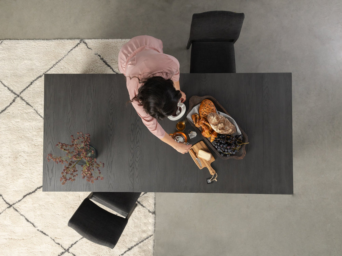 Table extensible en bois, de 4 à 12 personnes, hickory fumé — vue 13