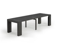 Table extensible en bois, de 4 à 12 personnes, hickory fumé — vue 1