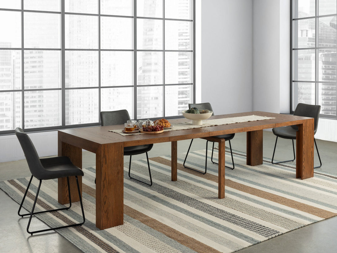 Table extensible en bois, de 4 à 12 personnes, noyer américain — vue 6