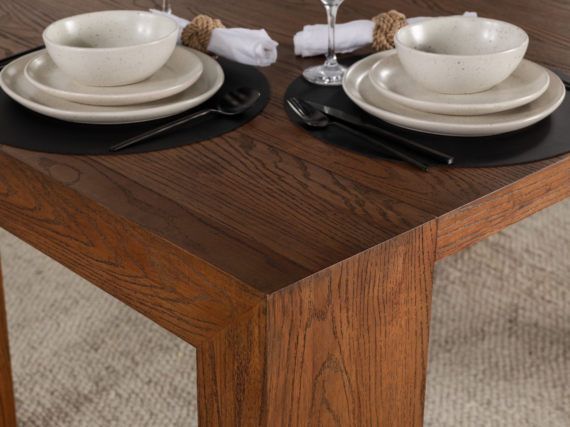 Table extensible en bois, de 4 à 12 personnes, noyer américain — vue 13