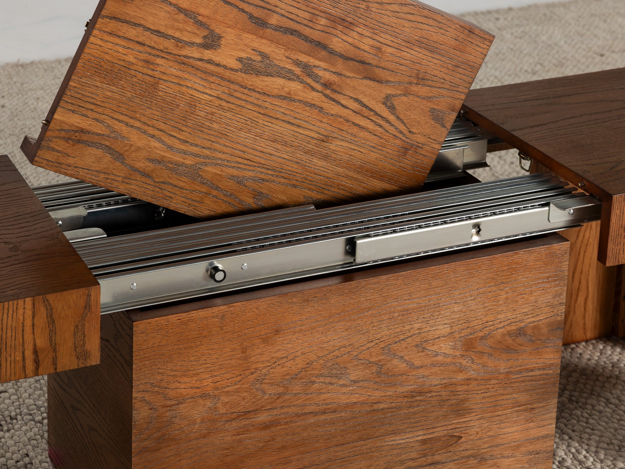 Table extensible en bois, de 4 à 12 personnes, noyer américain — vue 15